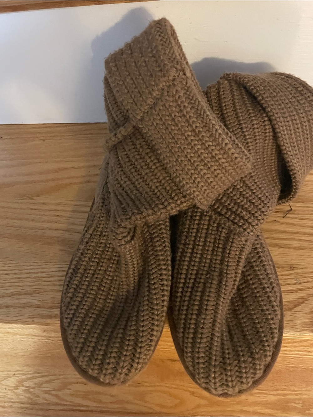 UGG Chestnut Knit Fold-Over Ankle Booties